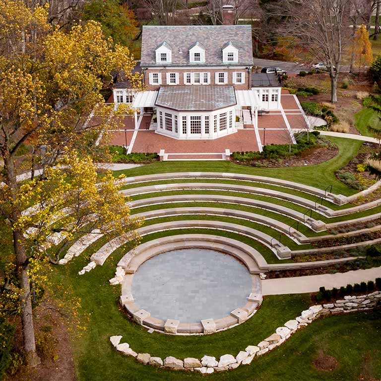 An aerial view of IU‘s Conrad Prebys Amphitheater